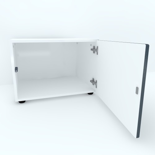 Armonia Comoda alba cu o usa cu sistem "PUSH TO OPEN" front MDF Gri [2]