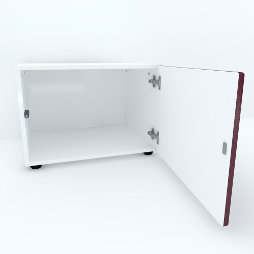 Armonia Comoda alba cu o usa cu sistem "PUSH TO OPEN" front MDF Rosu [3]