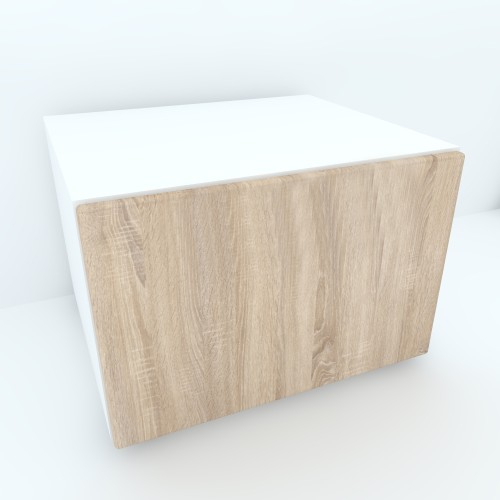 Armonia Comoda alba cu o usa cu sistem "PUSH TO OPEN" front MDF Sonoma [1]