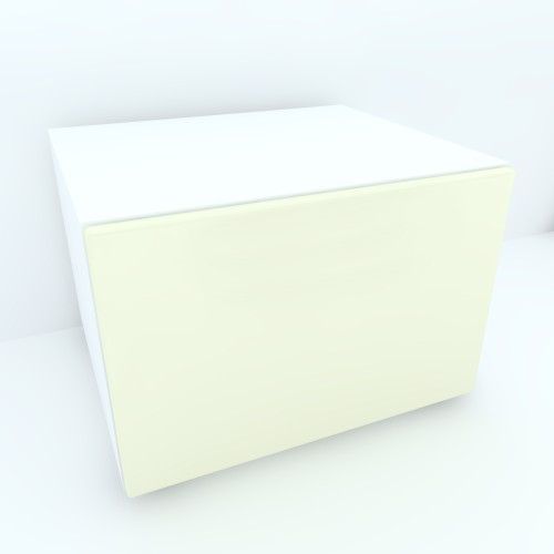 Armonia Comoda alba cu o usa cu sistem "PUSH TO OPEN" front MDF Vanilie [1]