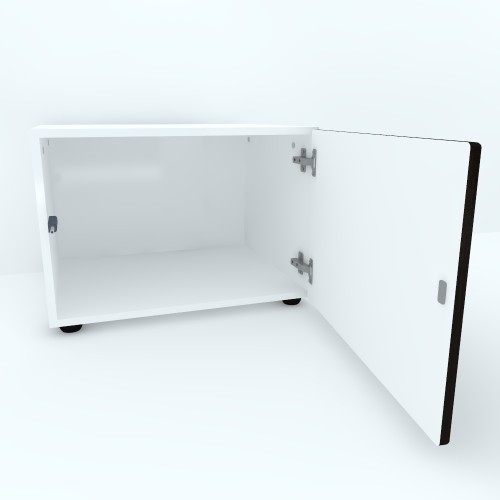 Armonia Comoda alba cu o usa cu sistem "PUSH TO OPEN" front MDF Wenge [2]