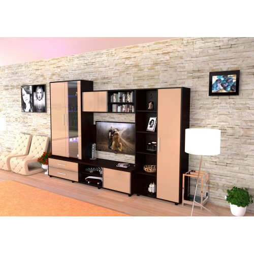 Biblioteca Suprema wenge cu cappuccino lucios [3]