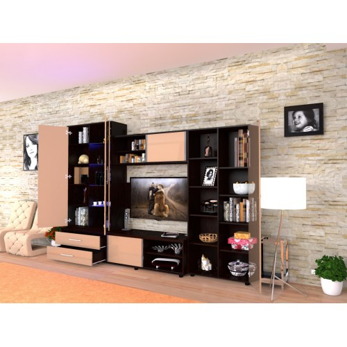 Biblioteca Suprema wenge cu cappuccino lucios [2]