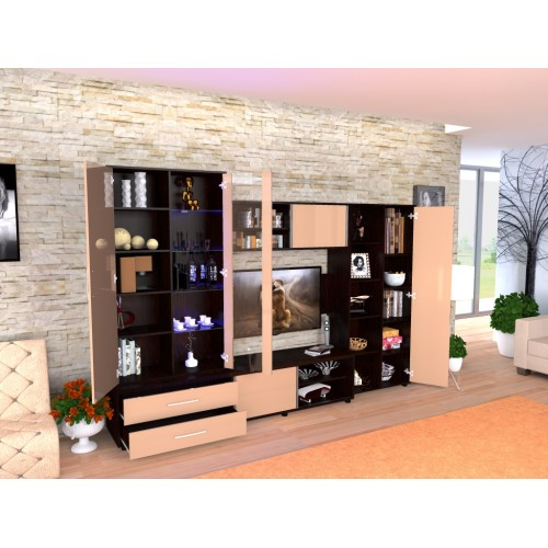 Biblioteca Suprema wenge cu cappuccino lucios [6]