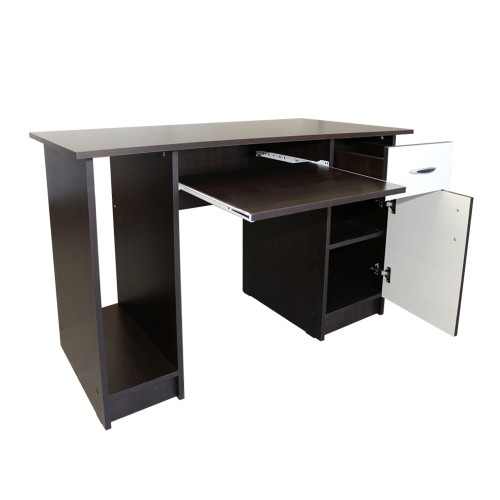 Birou Nero cu 1 usa si 1 sertar, Wenge/Fildes, 120 x 74 x 60 cm [7]