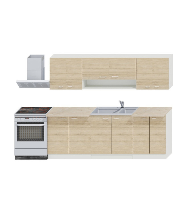 Bucatarie Ana 2.2m Alb&Sonoma [1]