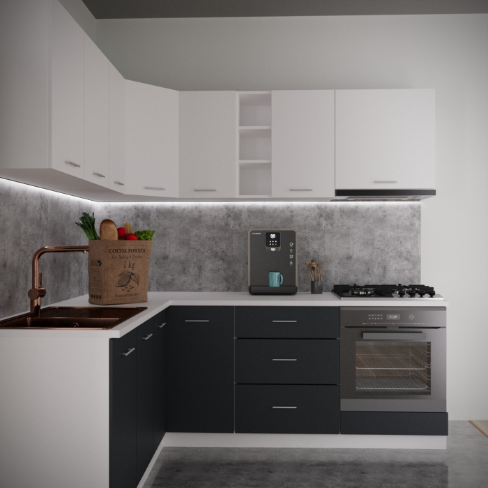 Bucatarie Spania Colt 1.8 m x 2.2 m Alb&Antracit [1]