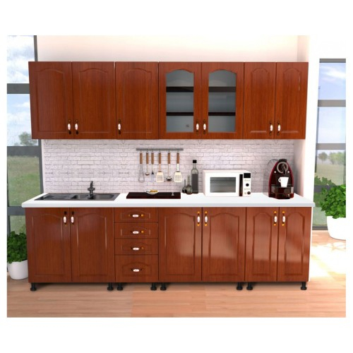 Bucatarie Zebra 2.6m MDF Cedru - frezare mustata [2]