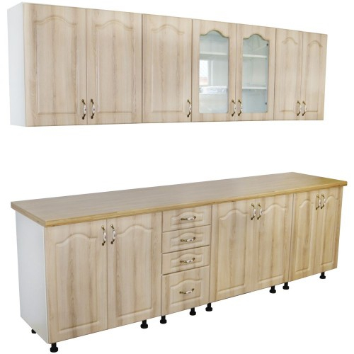 Bucatarie Zebra 2.6m MDF Sonoma - frezare mustata [5]