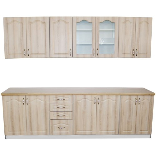 Bucatarie Zebra 2.6m MDF Sonoma - frezare mustata [7]