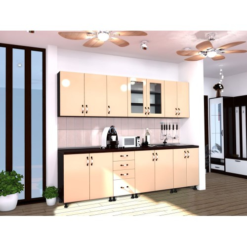 Bucatarie Zebra 2.6m MDF Vanilie [1]