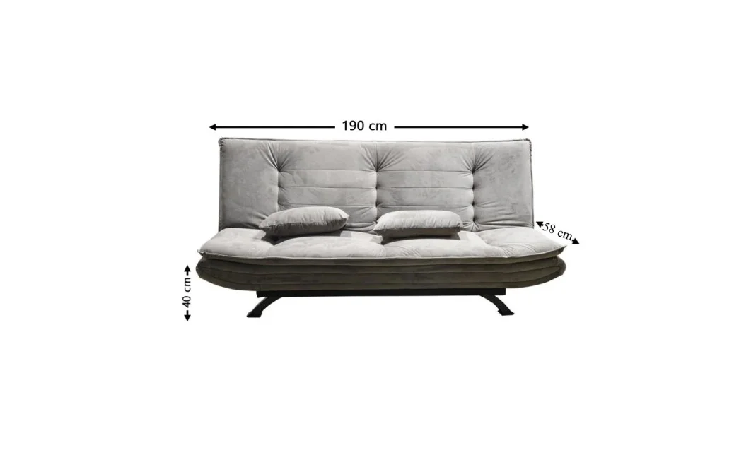 Canapea Extensibila Fara Brate Gri [4]