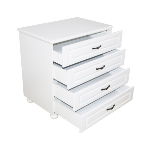 Comoda Dynasty Alb 4 sertare si blat MDF [4]