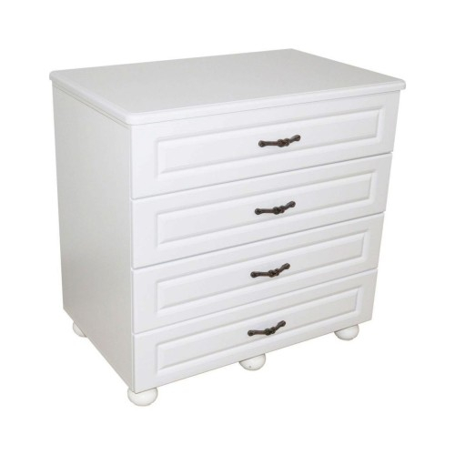 Comoda Dynasty Alb 4 sertare si blat MDF [1]