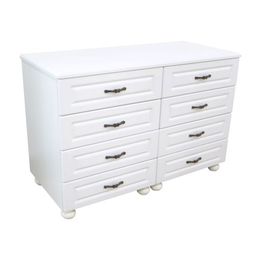 Comoda Dynasty Alb 8 sertare si blat MDF [1]