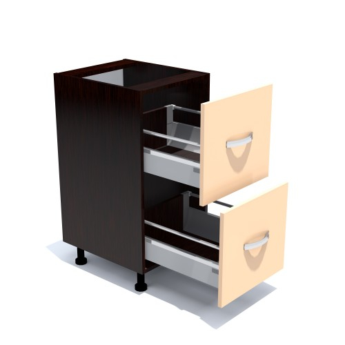 Corp inferior 40 cu 2 sertare metalice greutate Zebra cappuccino [2]