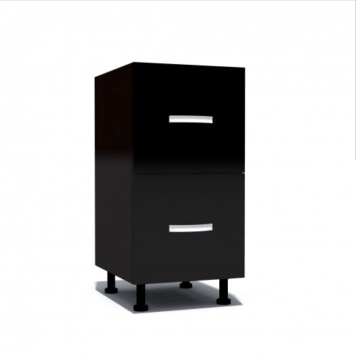 Corp inferior 40 cu 2 sertare metalice greutate Zebra negru [1]