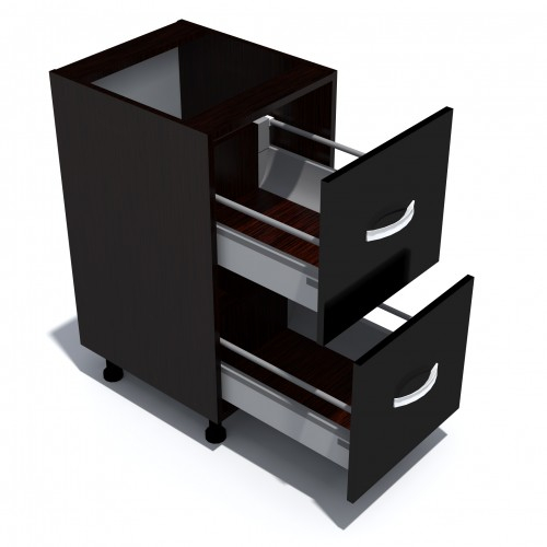 Corp inferior 40 cu 2 sertare metalice greutate Zebra negru [2]