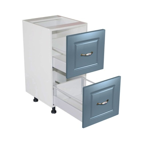 Corp inferior 40 cu 2 sertare metalice pentru greutate Zebra MDF Albastru drept [3]