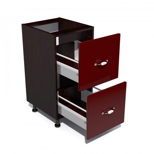 Corp inferior 40 cu 2 sertare metalice pentru greutate Zebra MDF rosu simplu [2]