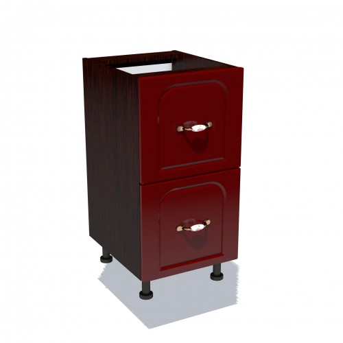 Corp inferior 40 cu 2 sertare metalice pentru greutate Zebra MDF tulip rosu [1]