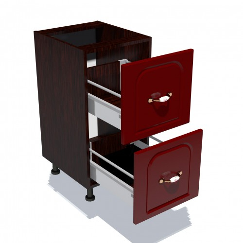 Corp inferior 40 cu 2 sertare metalice pentru greutate Zebra MDF tulip rosu [2]