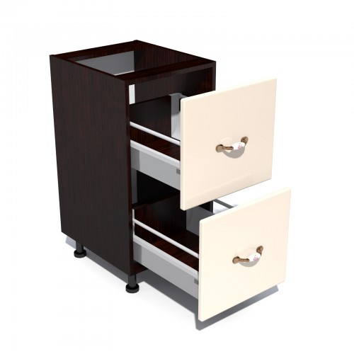 Corp inferior 40 cu 2 sertare metalice pentru greutate Zebra MDF vanilie simplu [2]