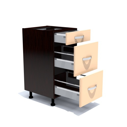 Corp inferior 40 cu 3 sertare metalice greutate Zebra cappuccino [2]