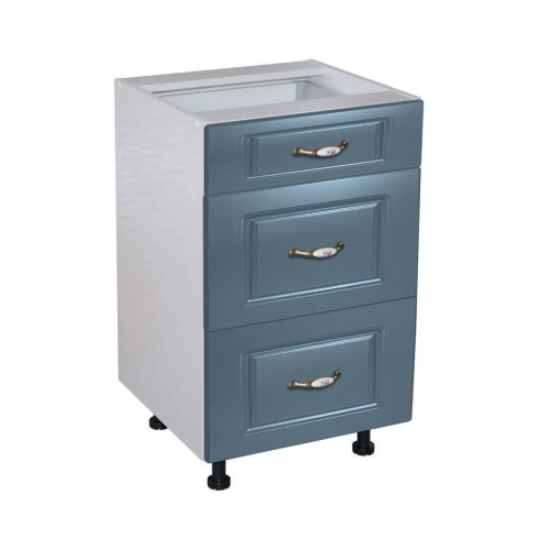 Corp inferior 40 cu 3 sertare metalice greutate Zebra MDF Albastru [1]