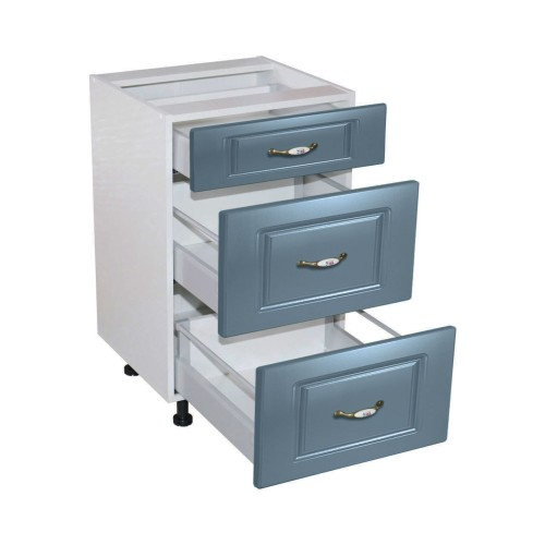 Corp inferior 40 cu 3 sertare metalice greutate Zebra MDF Albastru [3]