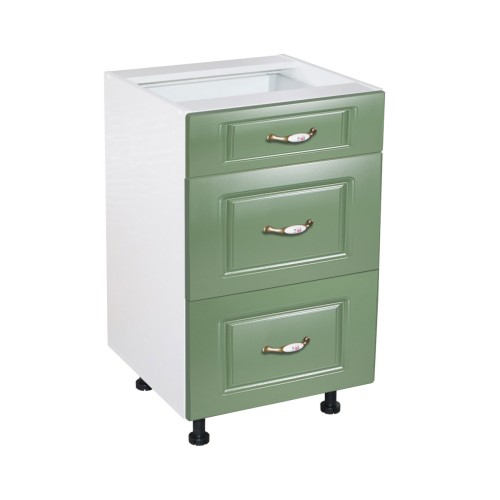 Corp inferior 40 cu 3 sertare metalice greutate Zebra MDF Verde [1]