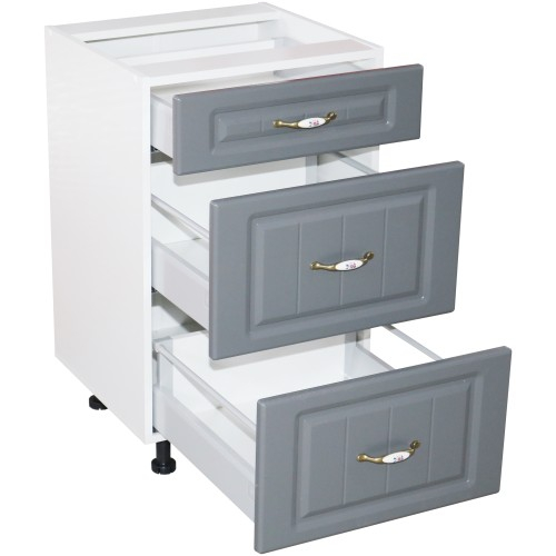 Corp inferior 40 cu 3 sertare metalice pentru greutate Zebra MDF gri dungi [5]