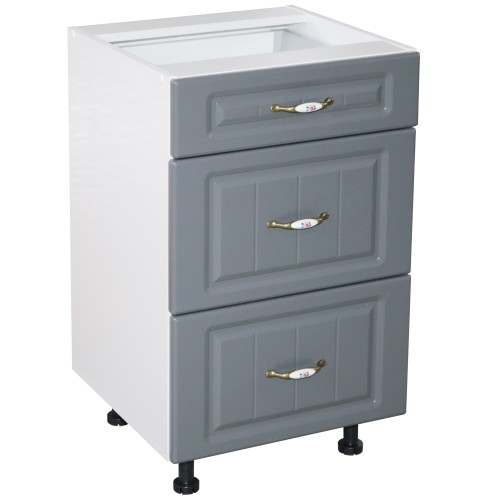 Corp inferior 40 cu 3 sertare metalice pentru greutate Zebra MDF gri dungi [1]