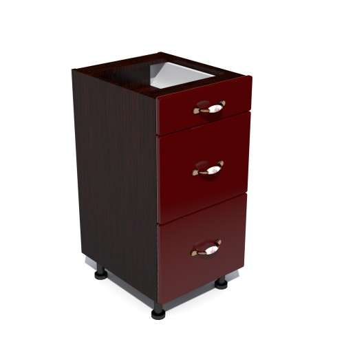 Corp inferior 40 cu 3 sertare metalice pentru greutate Zebra MDF rosu simplu [1]