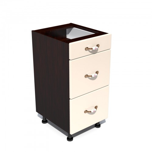 Corp inferior 40 cu 3 sertare metalice pentru greutate Zebra MDF vanilie simplu [1]