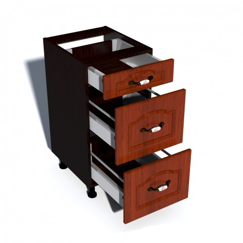 Corp inferior 40 cu 3 sertare metalice pentru greutate Zebra mustata cedru [2]