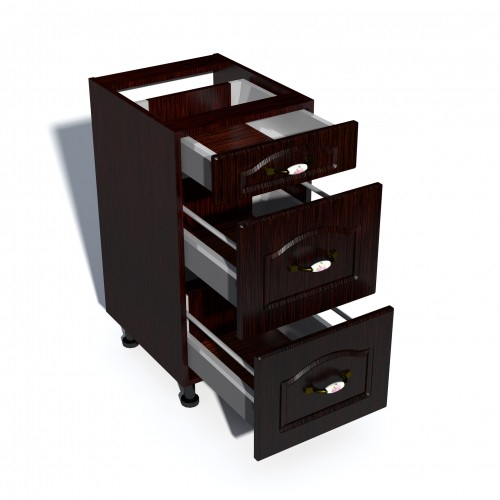 Corp inferior 40 cu 3 sertare metalice pentru greutate Zebra mustata wenge [2]