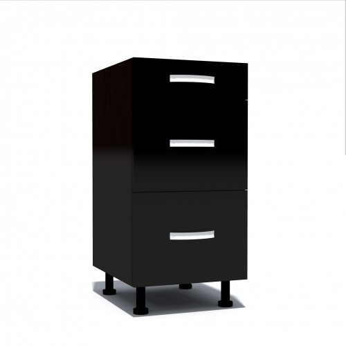 Corp inferior 40 cu 3 sertare metalice pentru greutate Zebra negru [1]