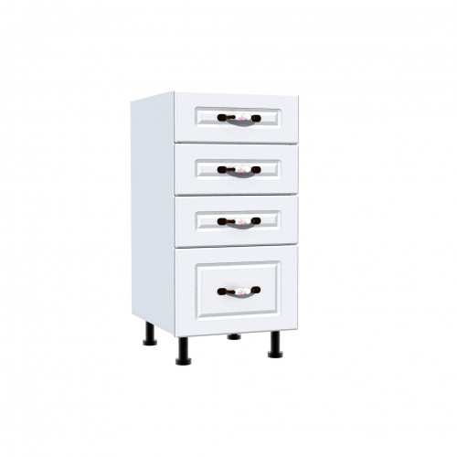 Corp inferior 40 cu 4 sertare Zebra MDF alb drept [1]