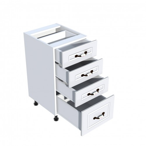 Corp inferior 40 cu 4 sertare Zebra MDF alb drept [2]