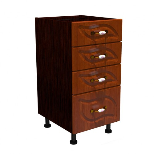 Corp inferior 40 cu 4 sertare Zebra MDF frunza cedru [1]