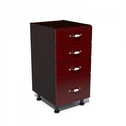 Corp inferior 40 cu 4 sertare Zebra MDF rosu simplu [1]