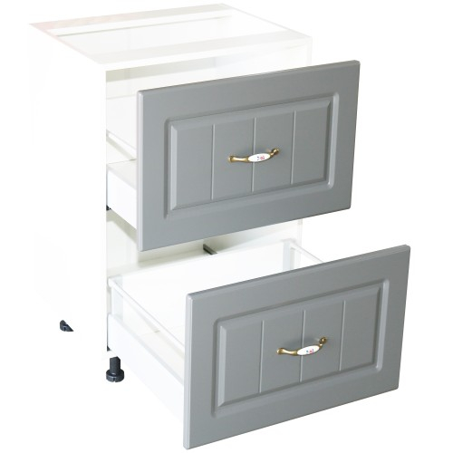 Corp inferior 50 cu 2 sertare metalice greutate Zebra MDF gri dungi [5]