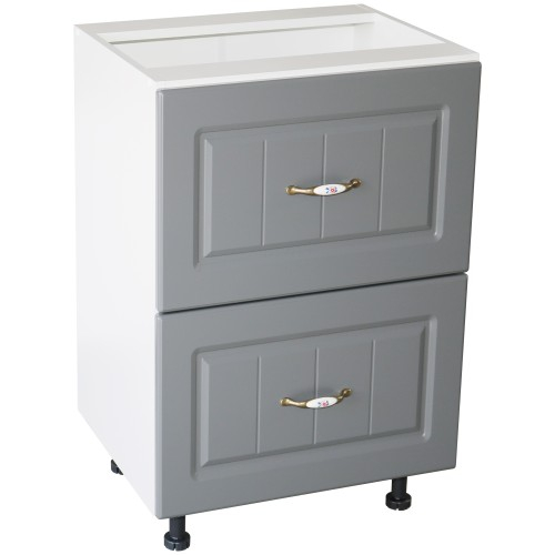 Corp inferior 50 cu 2 sertare metalice greutate Zebra MDF gri dungi [1]