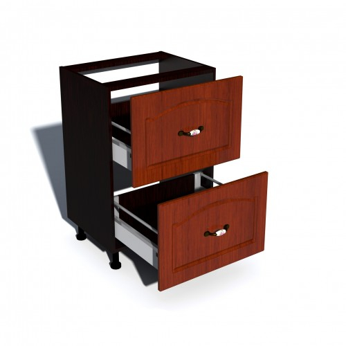 Corp inferior 50 cu 2 sertare metalice pentru greutate Zebra MDF mustata cedru [2]