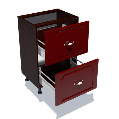 Corp inferior 50 cu 2 sertare metalice pentru greutate Zebra MDF tulip rosu [2]