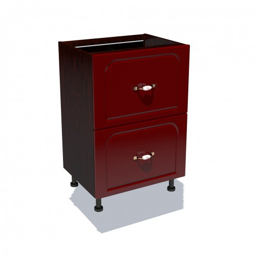 Corp inferior 50 cu 2 sertare metalice pentru greutate Zebra MDF tulip rosu [1]