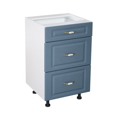 Corp inferior 50 cu 3 sertare metalice greutate Zebra MDF Albastru [1]