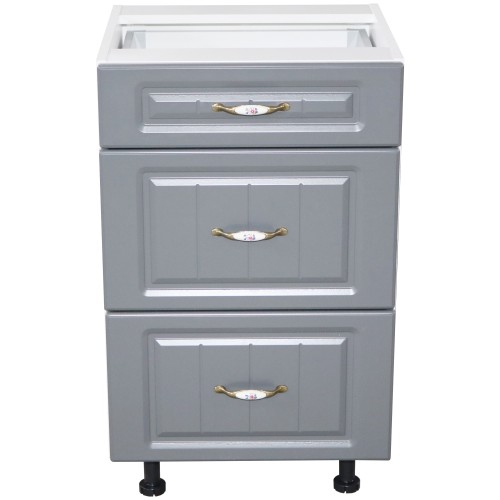 Corp inferior 50 cu 3 sertare metalice pentru greutate Zebra MDF gri dungi [4]