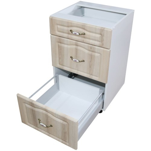 Corp inferior 50 cu 3 sertare metalice pentru greutate Zebra MDF sonoma mustata [2]